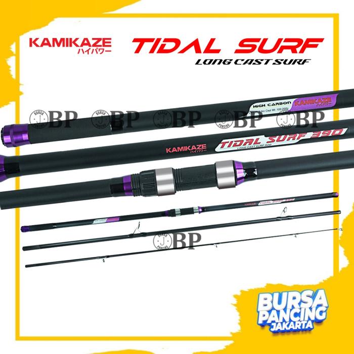 Ready KAMIKAZE Joran Spinning TIDAL SURF Hi-Carbon Blank Material Joran Pancing Sambung 3 360CM -