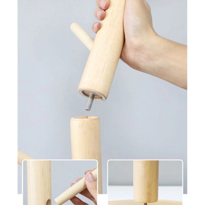 Stand Hanger Kayu Rak Gantung Baju Hanger Baju Kayu Gantungan Topi