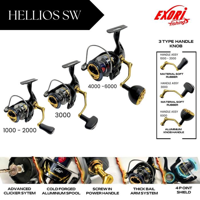Ready reel pancing exori hellios sw power handle 2000-4000 - reel