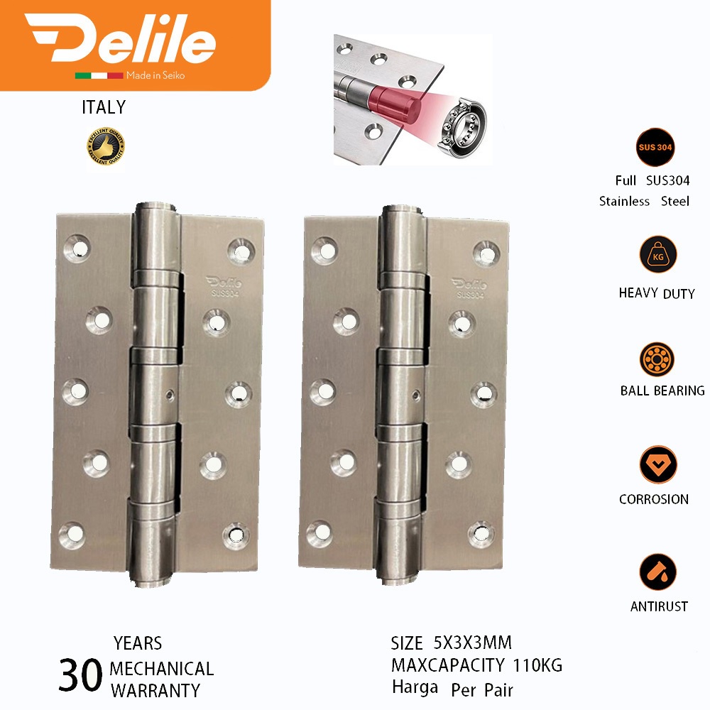 AYOOOLLARIZSS ENGSEL PINTU DELILE ITALY 5X3X3 SUS 304/ENGSEL TEBAL/SUDAH BALLBEARING/ENGSEL