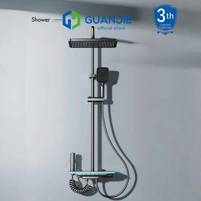 GUANJIE - shower kamar mandi satu set + keran shower + set shower bathtub stainless steel - set