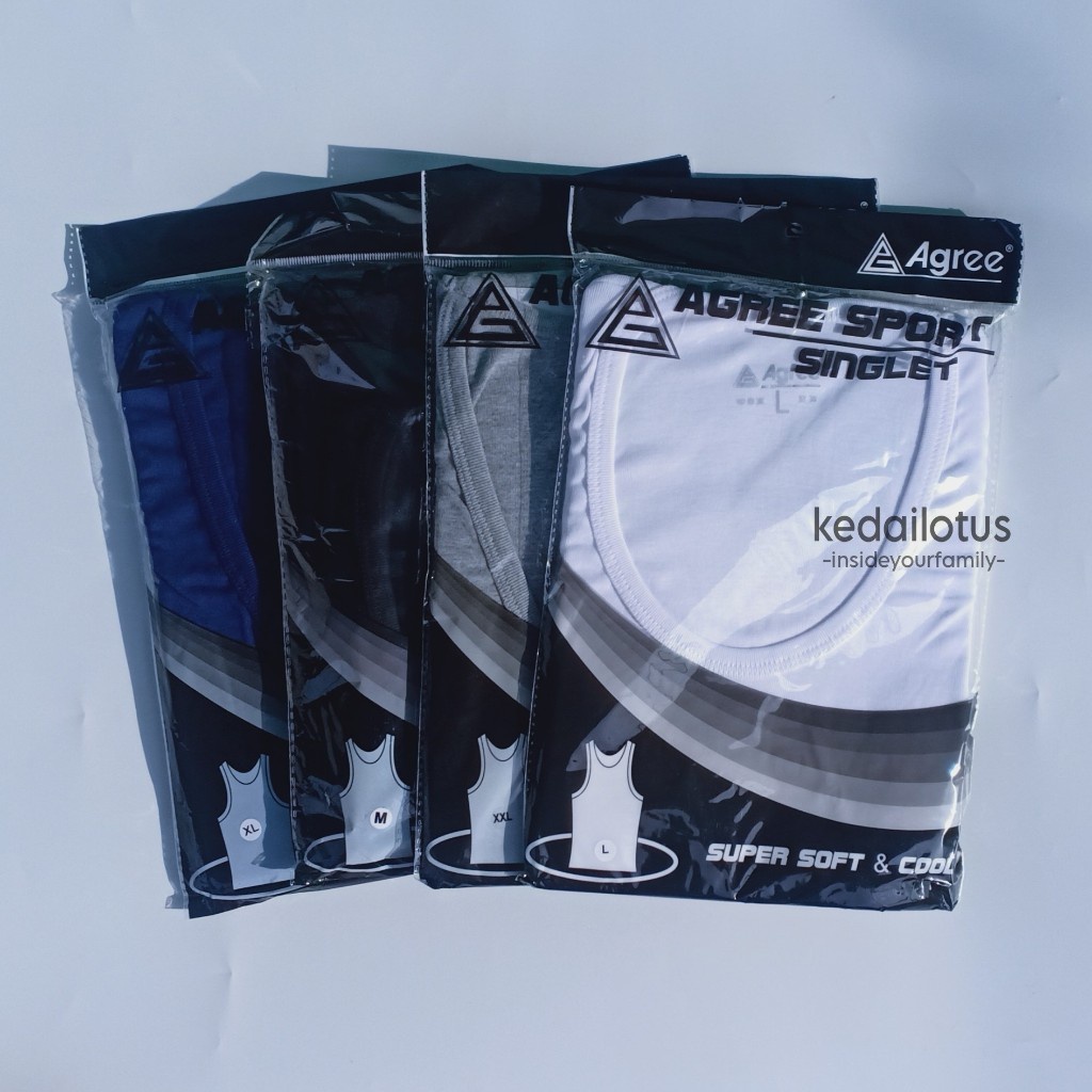 Singlet Agree Dewasa / Singlet Agree Sport / Kaos Dalam Tangtop Pria Size M-L-XL-XXL AGREE SPORT