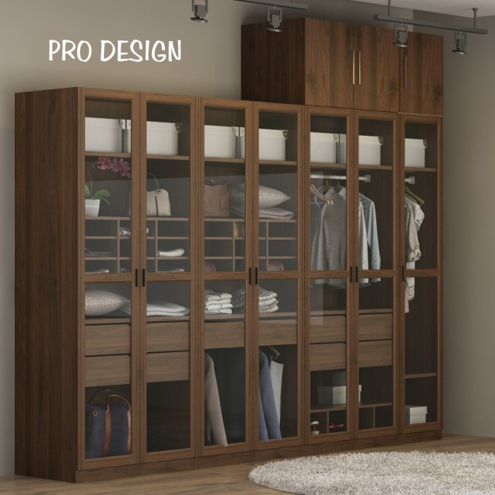 Pro Design Abacus Lemari Modular / Lemari Custom Warna Walnut Gelap