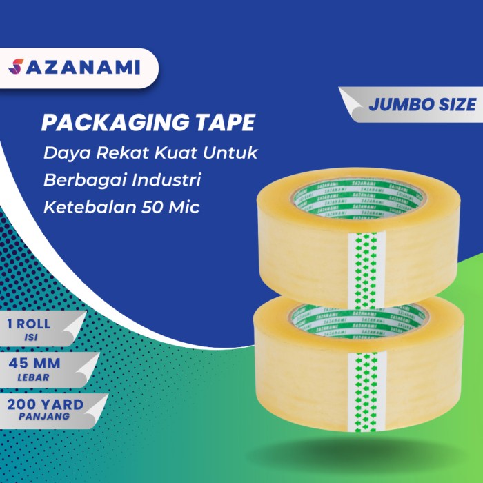 

New SAZANAMI LAKBAN BENING JUMBO 2" INCH 45MM X 200Y COKLAT JUMBO 200Y