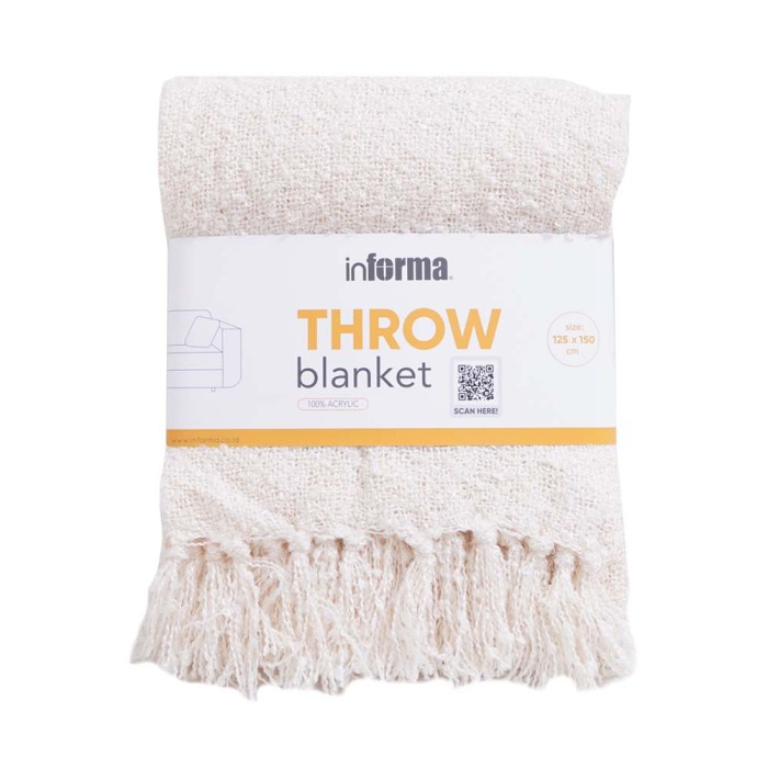 Informa - Informa 125x150 Cm Throw Eine Boucle Selimut - Putih Ivory