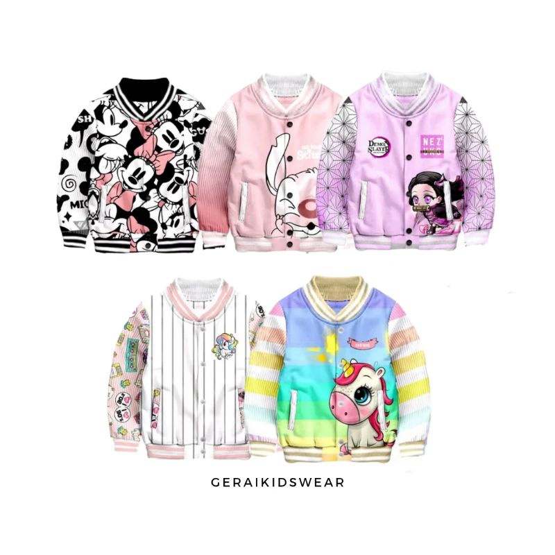 CLEARANCE SALE Jaket Bomber Anak Perempuan S-XXL