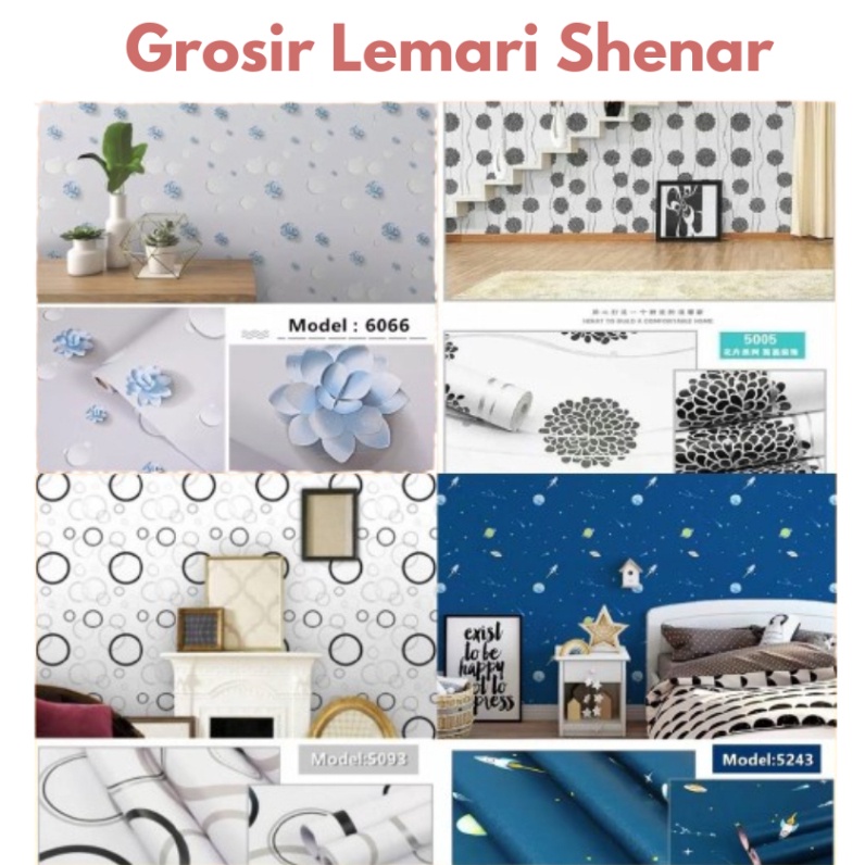 Wallpaper Dinding Vinil Tebal Jumbo Coquette Bunga Mewah Dapur I3J3 Jepang Elegan Anti Air Kamar Nat