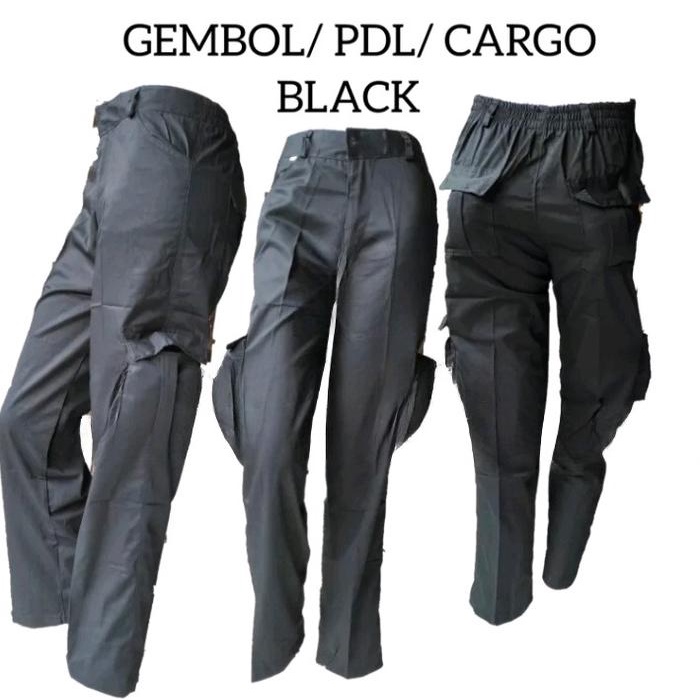 Luno- celana panjang PDL gembol atau cargo Merah coklat Hitam Amel seragam sekolah SD kain katun