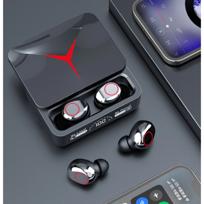 TWS Gaming m90 Tws Headset Bluetooth m10 V5.1 Bluetooth Wireless mega bass Earphone TWS 2in1