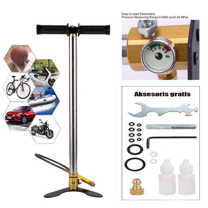AYOOOLLARIZSS POMPA PCP 6000 PSI POMPA PCP BARRACUDA 4 STAGE MANOMETER 6000 PSI STAINLES STEEL