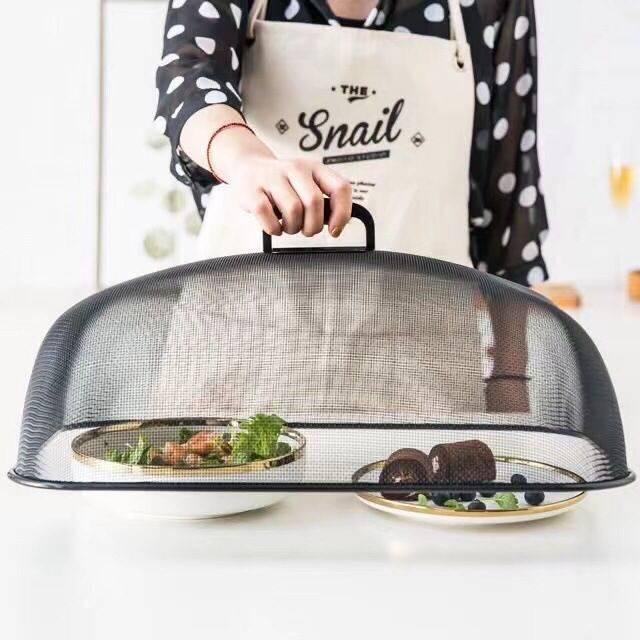 Tudung Saji Stainless Kotak Bulat Putih Estetik Hitam