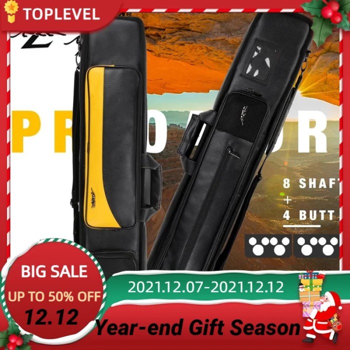 Pool Cue Case 4 Butts 8 Shafts Billiard Pool Cue Bag 2 Colors Pool