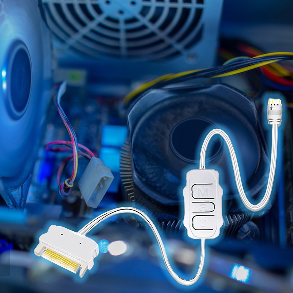 SATA To 5V 3 Pin RGB SYNC Controller Adapter SATA Power Supply ARGB Control HUB Lengthen Cable for C