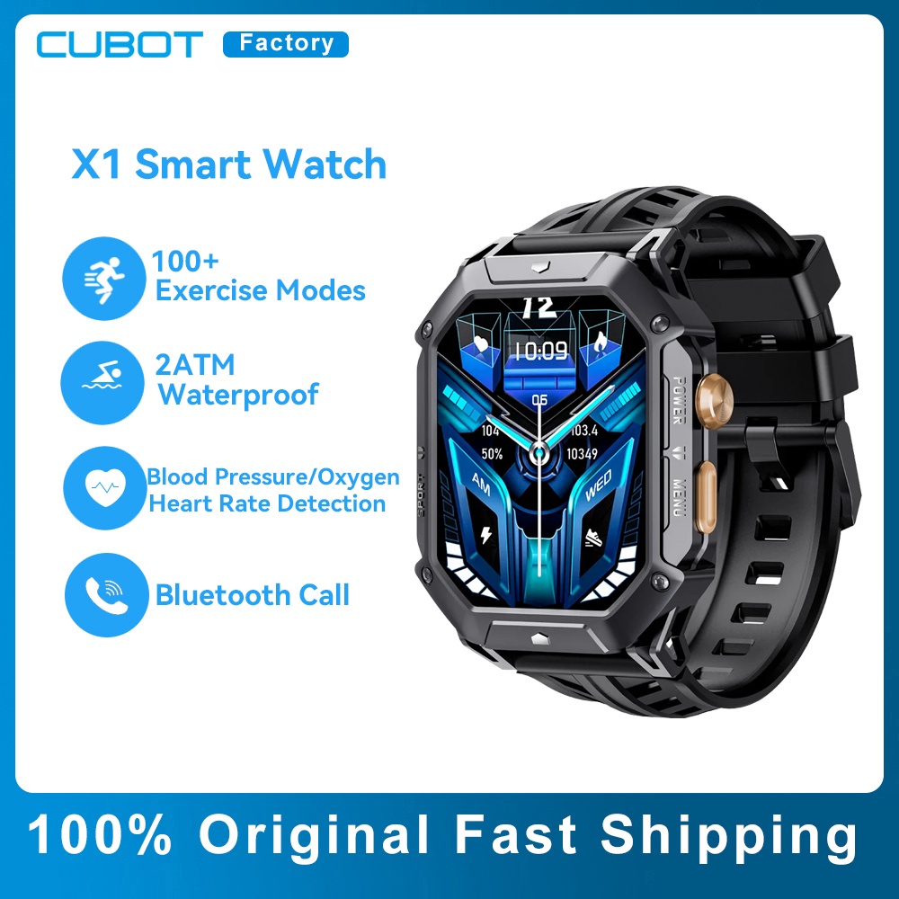 CUBOT X1 Smart Watch 2.13"  Screen 850mAh Battery Blood Pressure Oxygen Heart Rate Detection Bluetoo