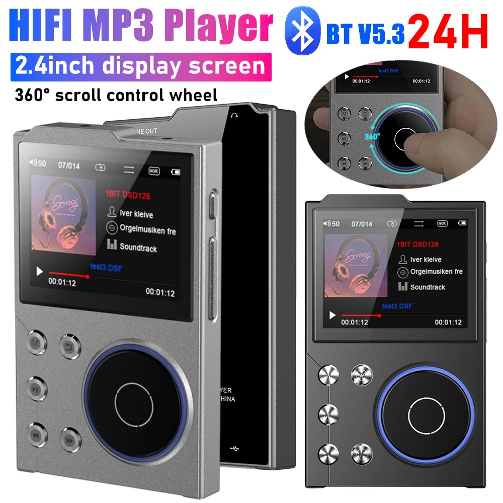 HiFi MP3 Player Lossless DSD Digital Audio Music Player Bluetooth-Compatible 5.3 Digital Music Playe