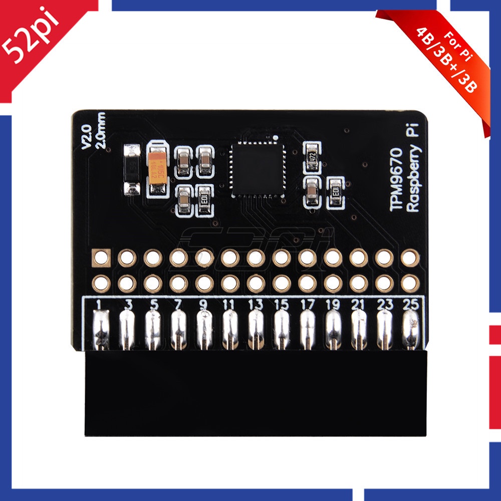 BARU 52Pi TPM9670 Module Compatible With Windows 10 IoT (on Pi 2 / 3) For Raspberry Pi 4 Model B 4B 