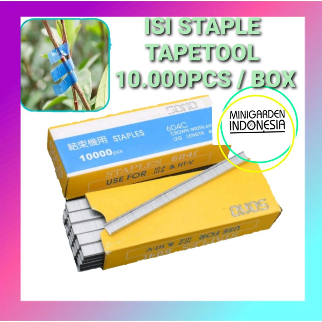 

ISI ULANG REFILL STAPLES TAPETOOL ISI 10.000 PCS PENGIKAT TANAMAN LANJARAN MERAMBAT TOMAT ANGGUR