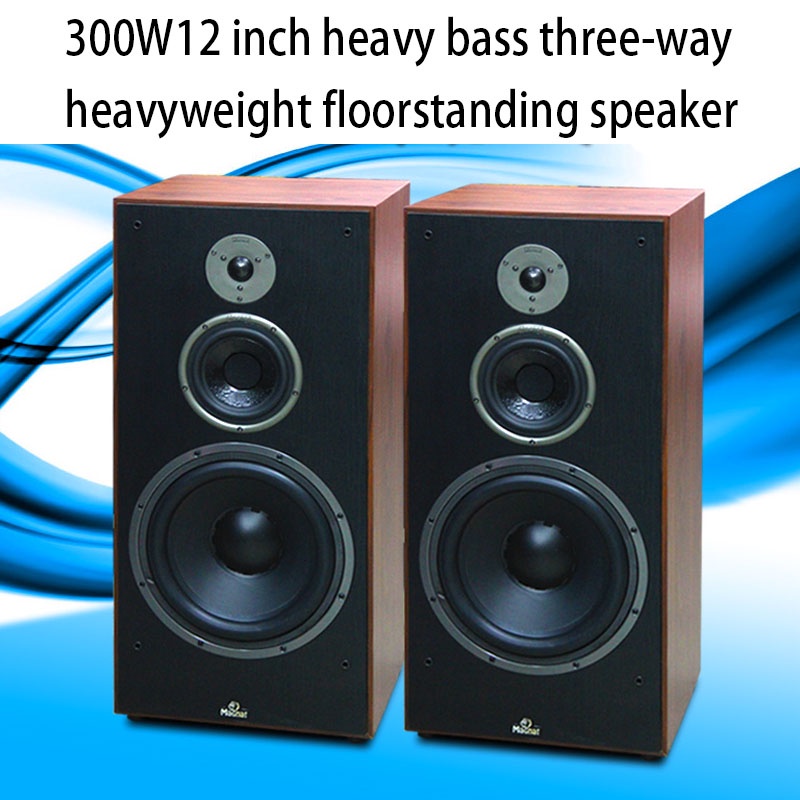300W 4 Ohm 12-inch Bass Speaker HiFi Bookshelf Speaker High Middle and Low Three-unit Passive Fever 