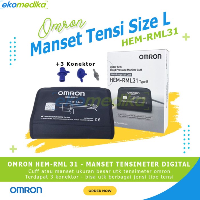 OMRON CUFF / MANSET TENSIMETER TENSI DIGITAL OMRON Ukuran S M L Jumbo