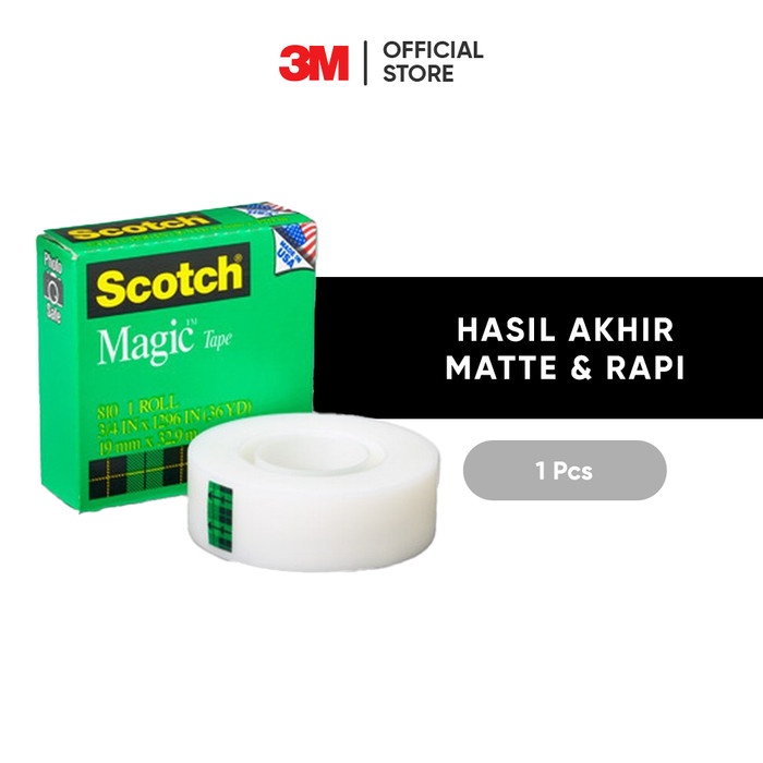 

TERBARU 3M Scotch Magic Tape Transparan, Hasil akhir matte & rapi, 1 pc