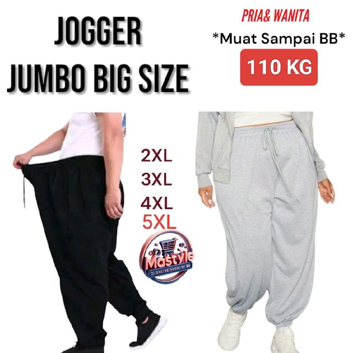 Lariss- CELANA JOGGER JUMBO WANITA BIGSIZE HIGHWAIST OVERSIZE SUPER JUMBO Sport sweatpants jogger