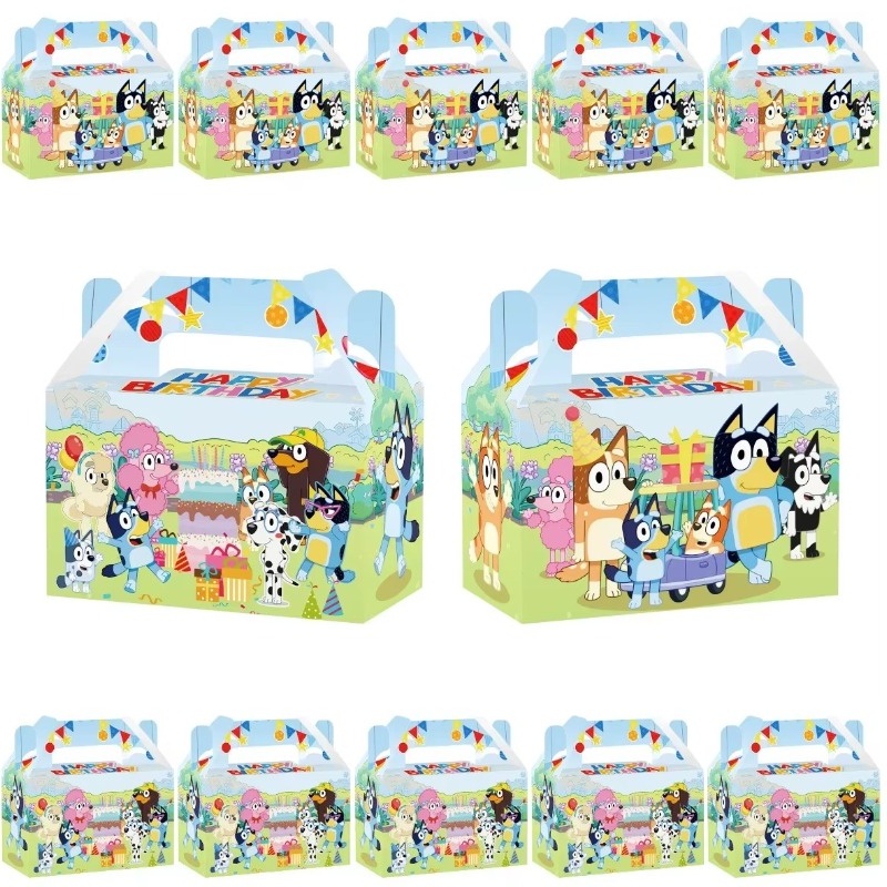 Bluey Dog Candy Box Birthday Gifts Decor Bluey Bingo Paper Bag Favors Event Cake Boxes Packaging Diy