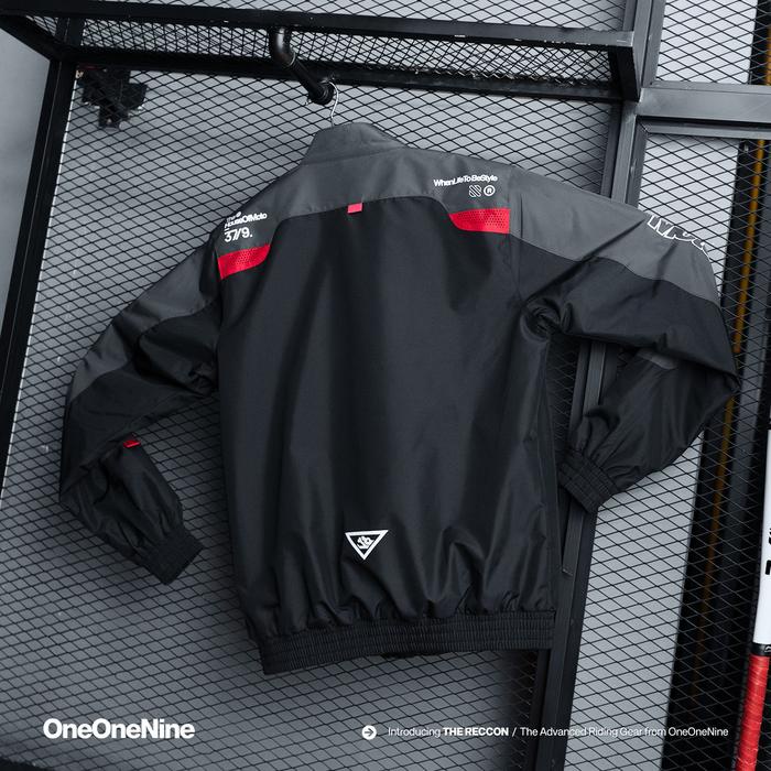 Oneonenine Ksr Jaket Racernine Reccon Black Grey Series - Jaket Sablon Bordir Motor Sport