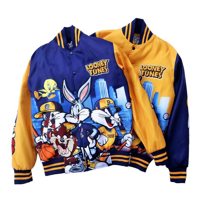 JAKET VARSITY LOONEY TUNES Pria Wanita Keren Panjang Santai Distro Bomber Motif Cowok -AmanahJaminan