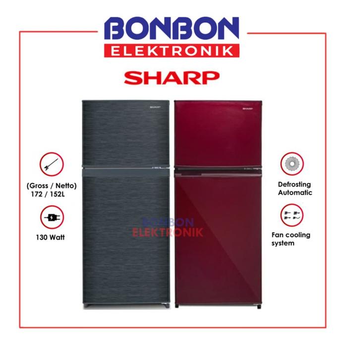 Sharp Kulkas 2 Pintu SJ-195MD-SG/SR / SJ 195 MD SG SR