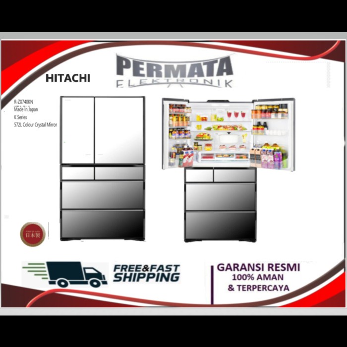 Hitachi R-WX670KN X Kulkas Refrigerator Multi Door 670L Japan R-WX670