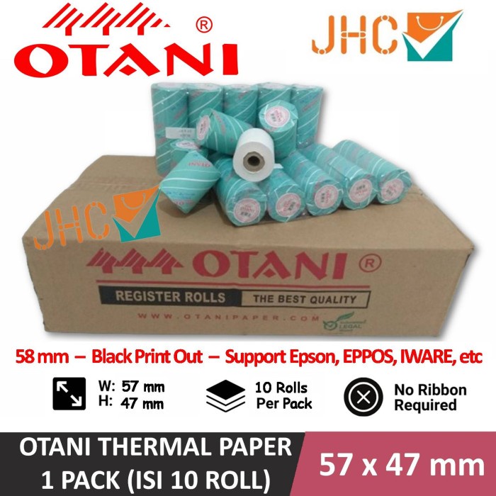 

Gilang_Store Kertas Struk Thermal 58mm OTANI 57x47 1 Pack (10 Roll) - Core 13