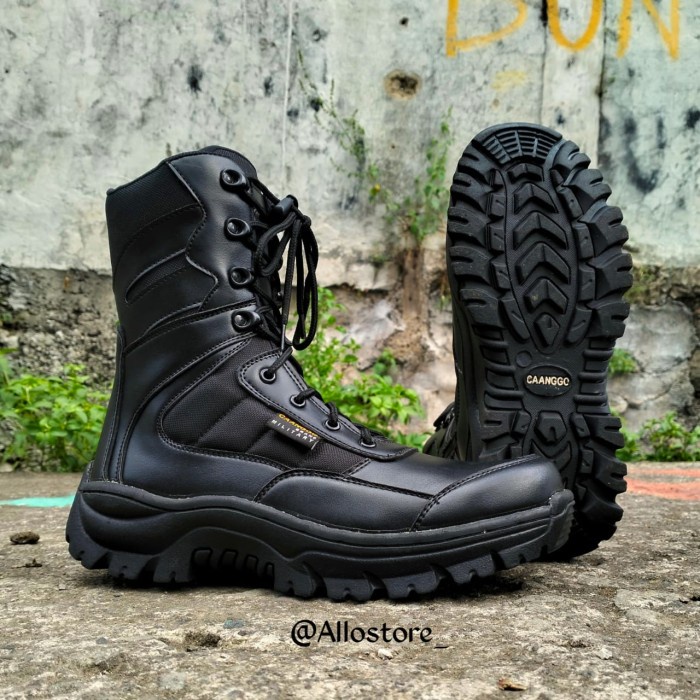 Dresto- Sepatu Pdl Sefty Hitam Tni Polri Satpam 8 Inc Original Caango Militery