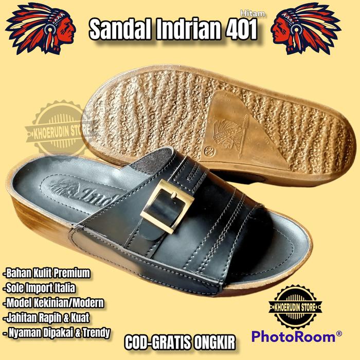 Dresto- Sandal Pria Indrian 401 /Sendal Pria Indrian Hitam /Sandal Indrian Original/Sendal