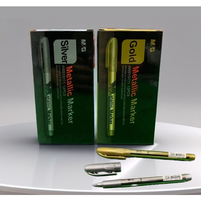 

Ready...Ready...Ready...] M&G metallic marker paint marker bullet tip kode awby0171 untuk plastik ,
