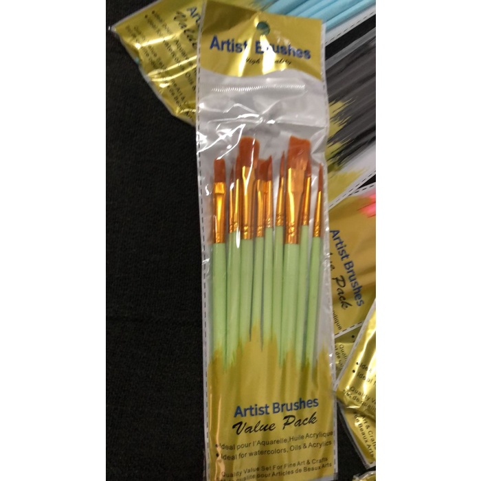 

------] artist brushes isi 10 buah value pack ada 7 macam warna kualitas giorgione edw