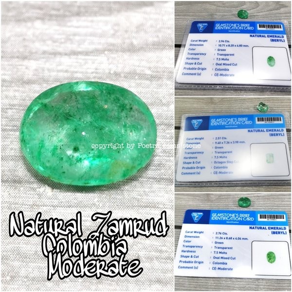 Cap- Batu Zamrud Colombia Natural Berly Ce Moderate Original