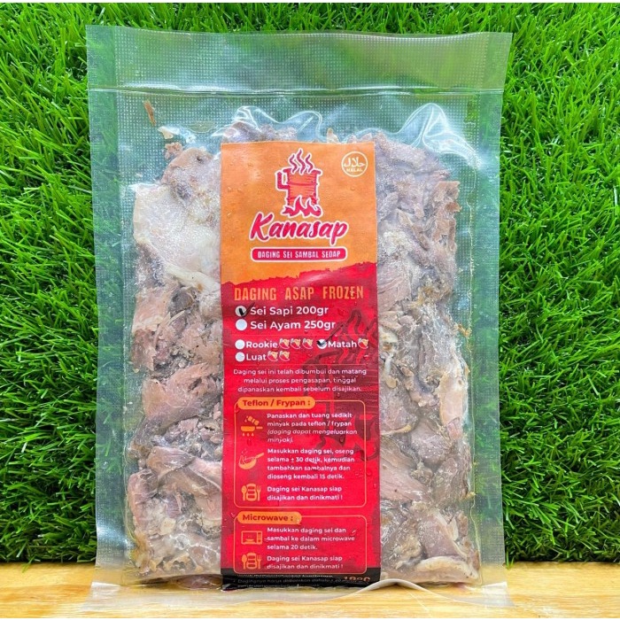 

Kanasap Se'i Sapi Daging Asap 200 G + Aneka Sambal / Sei Sapi / Halal