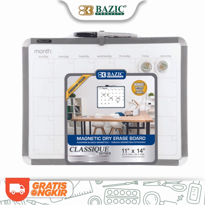

Ready Bazic Magnetic Dry Erase Calendar Board 11"X 14" - Papan Tulis Kalendar Magnet