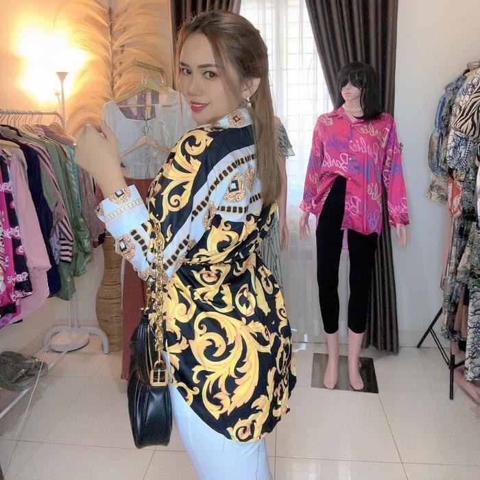 (Expert) Pinkan blouse wanita silk motif bunga