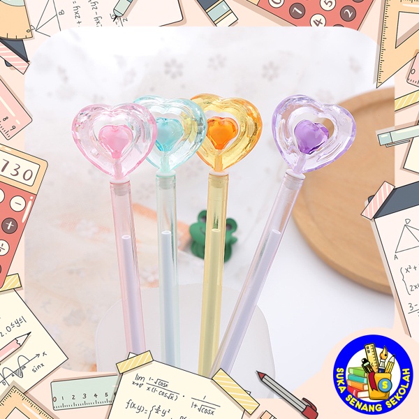 

Selusin Pulpen Love Crystal S0219 Motif Hati Dw05