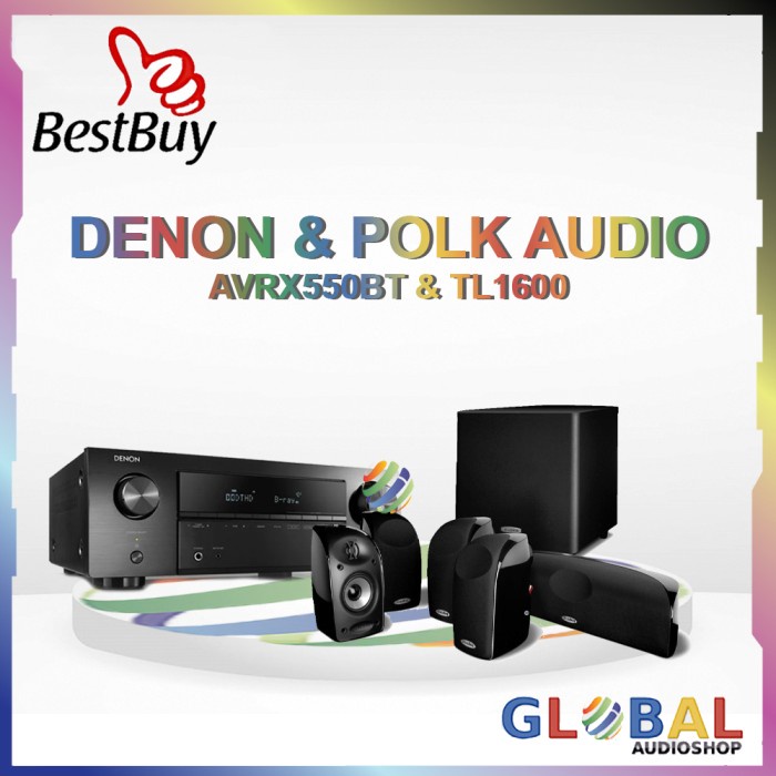 Bagus Polk Audio Tl1600 Denon Avrx550Bt Paket Home Theater Murah Avr X550Bt