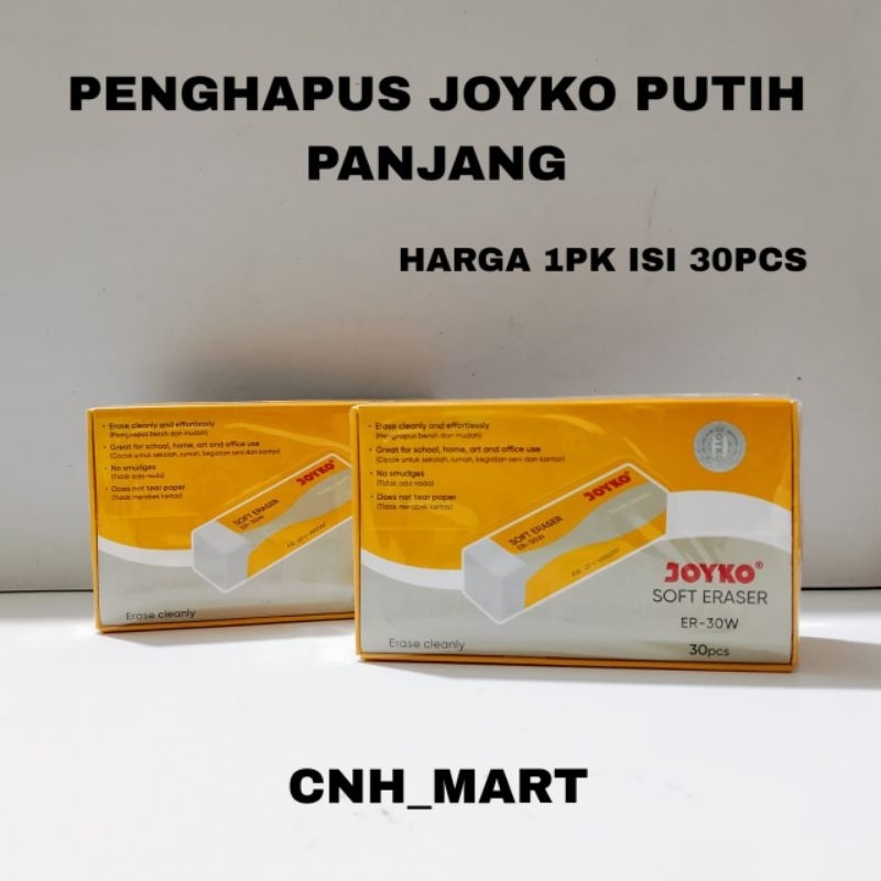 

(30)Pcs Penghapus Joyko Panjang Hitam EB-30 - Putih EB-30W - Harga 30 Pcs Dw05