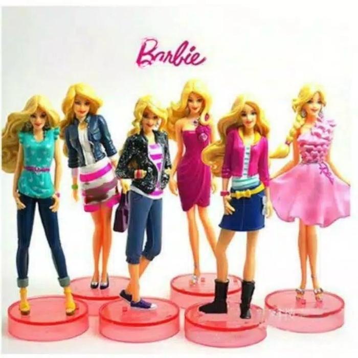 Mntb" Cca47 Cake Topper Kue Ultah Hiasan Fashion Barbie Boneka Berbie
