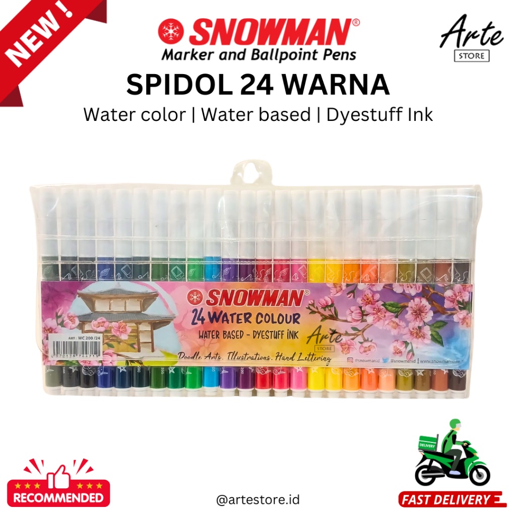 

Spidol Snowman Water Color Marker 12 / 24 Warna Dw05