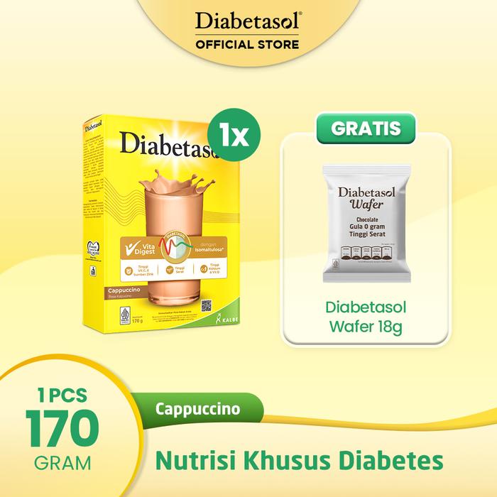 

Terlaris- Buy 1 Diabetasol Cappucino 170G Free Diabetasol Wafer 18G