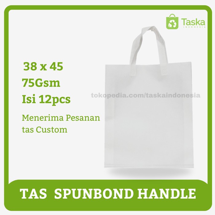 [Expert] Kantong SPUNBOND HANDLE 38x45 / GOODIE BAG Spunbond / PUTIH
