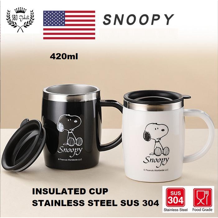 Cangkir Mug Stainless 304 SUS Vacuum insulated mug Snoopy Original