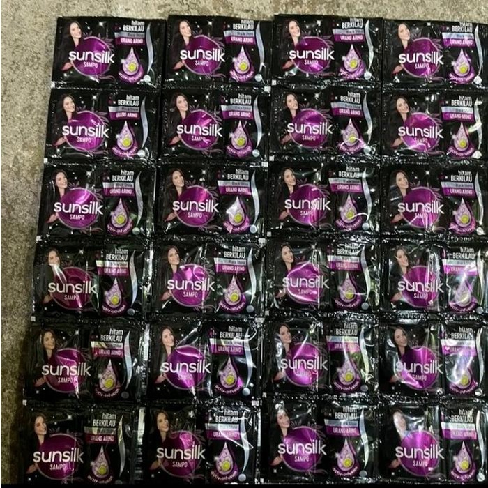 60sachet sampo Sunsilk sachet hitam