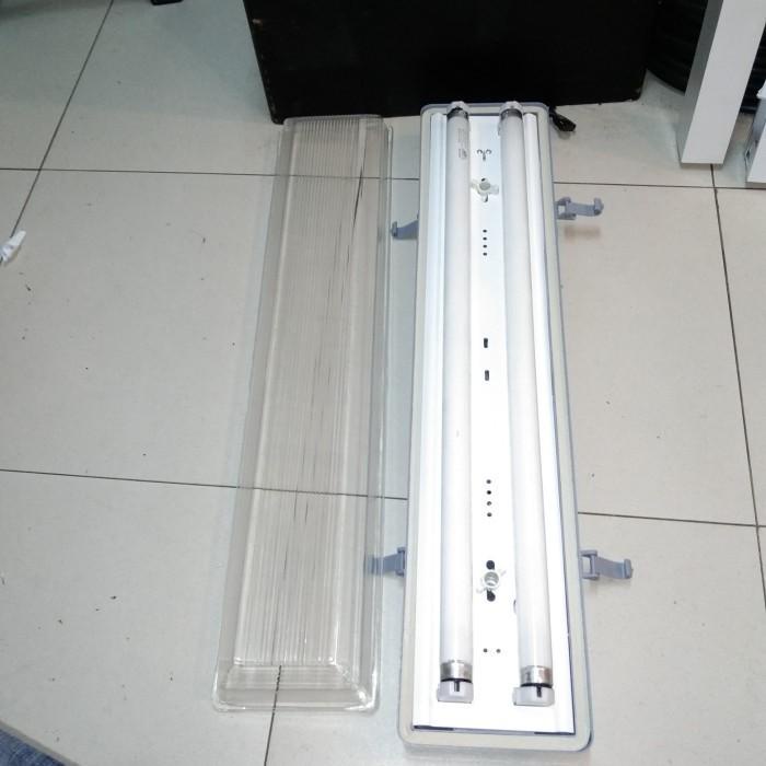 Kap Waterproof 2X18W Watt + Lampu TL Neon 18Watt Phillips/ led 8w