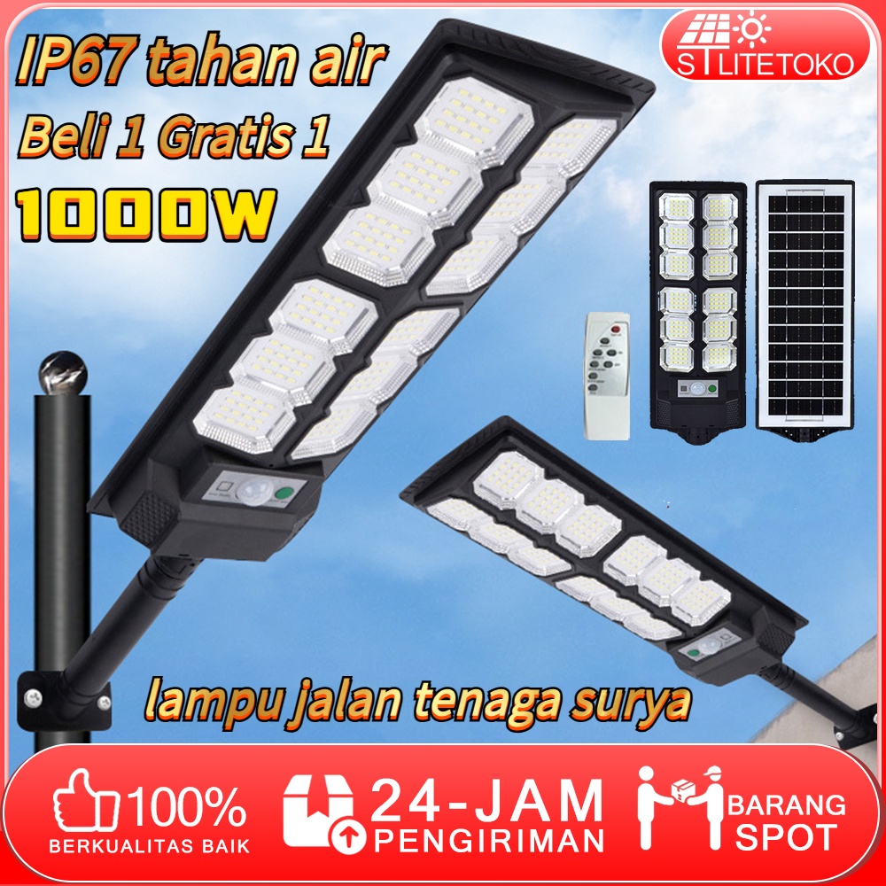 lampu tenaga surya outdoor lampu jalan tenaga surya otomatis IP67 tahan air lampu taman tenaga